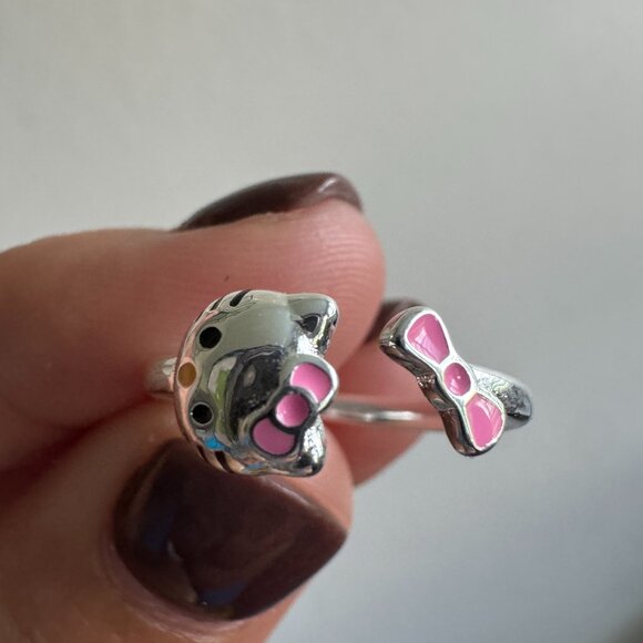 925 Sterling Silver Hello Kitty Adjustable Ring - Picture 7 of 9